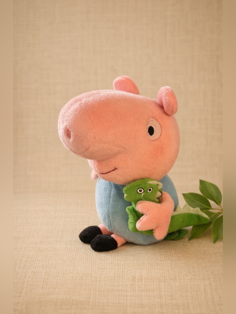 Ty George Pig Plush – Peppa Pig Character with Dinosaur, Blue Outfit